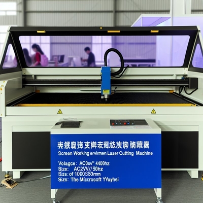 بيئة العمل الداخلية واقي الشاشة آلة قطع الليزر AC220V / 50Hz الجهد 1000 * 800 * 800mm الحجم