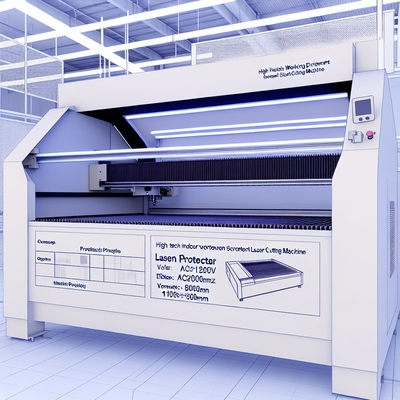 بيئة العمل الداخلية واقي الشاشة آلة قطع الليزر AC220V / 50Hz الجهد 1000 * 800 * 800mm الحجم